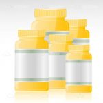 Abstract Yellow Bottles with Tags